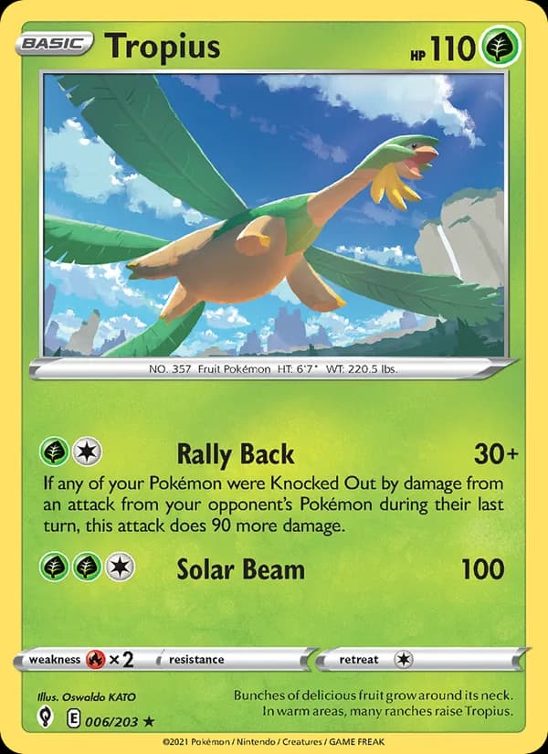 Tropius 6/203, Evolving Skies