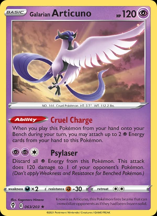 Galarian Articuno 63/203, Evolving Skies