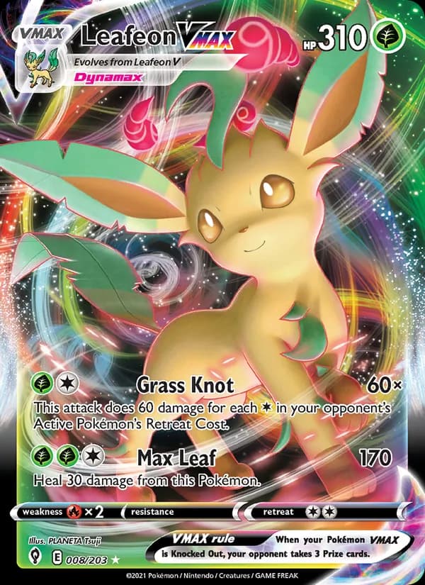 Leafeon VMAX 8/203, Evolving Skies