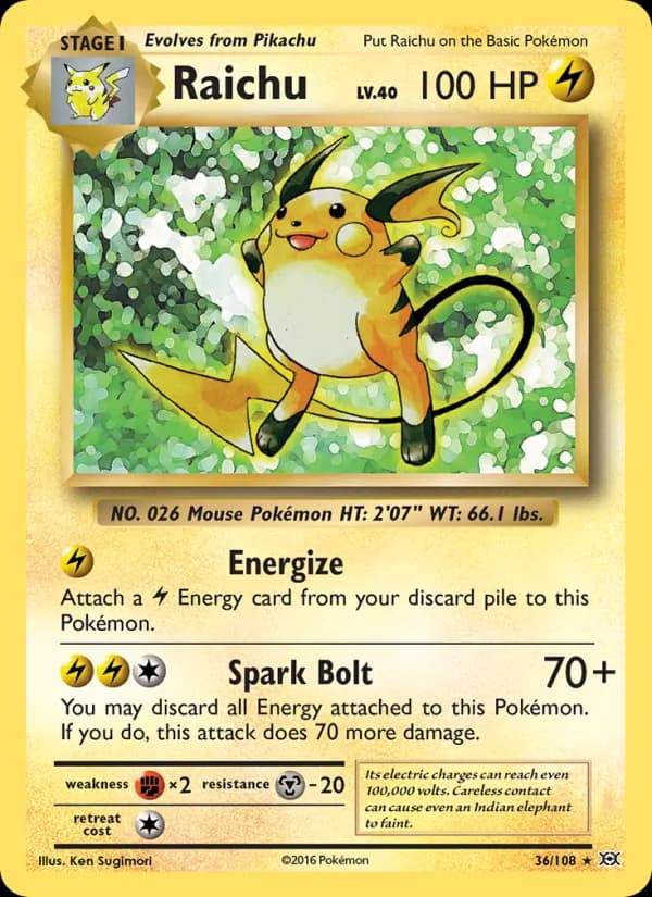 Raichu 36/108, Evolutions