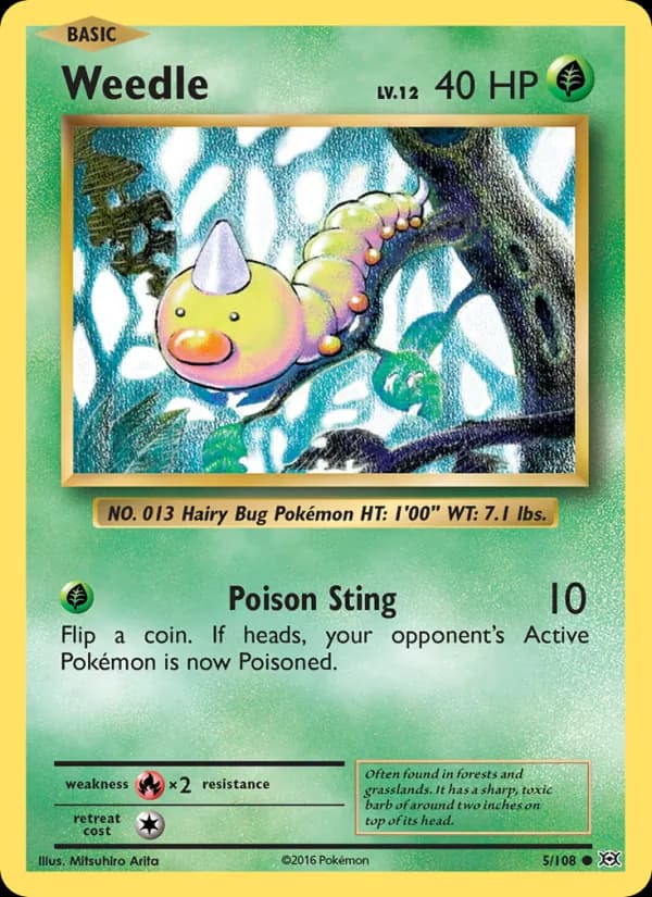 Weedle 5/108, Evolutions